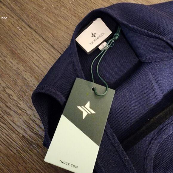 Tuckernuck Navy Mixed Media Juliette Dress Small Label coming detached - Picture 8 of 11